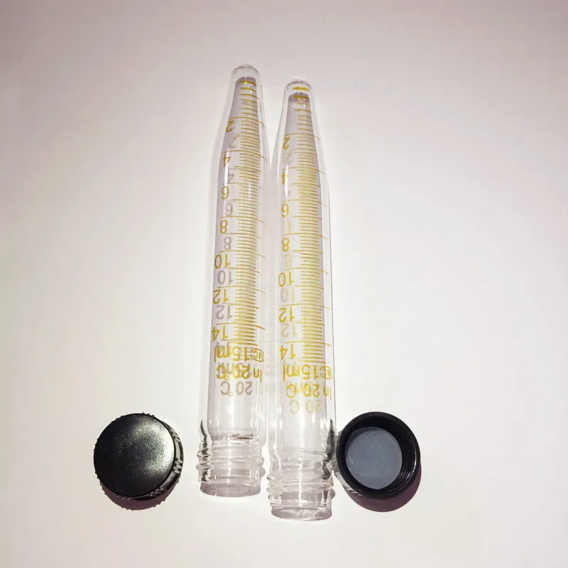 Стеклянная центрифуга с крышкой винтом пробирки 15 мл со шкалой V образным дном