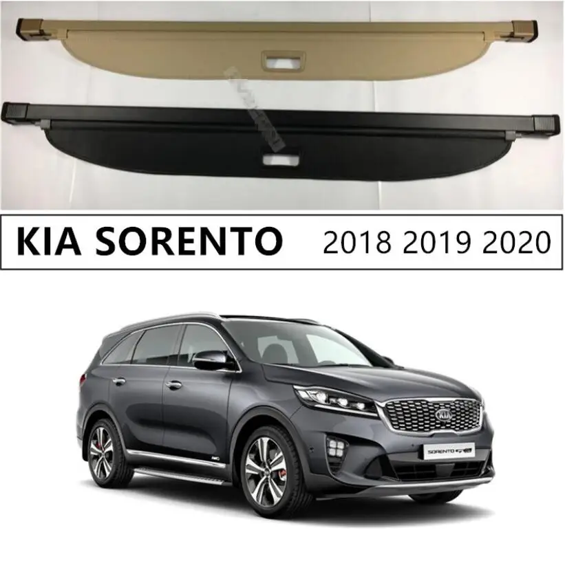 Best Price Voor KIA SORENTO 2018 2019 2020 Kofferbak Security Shield Cargo Cover Hoge Kwal Auto Accessoires Zwart Beige