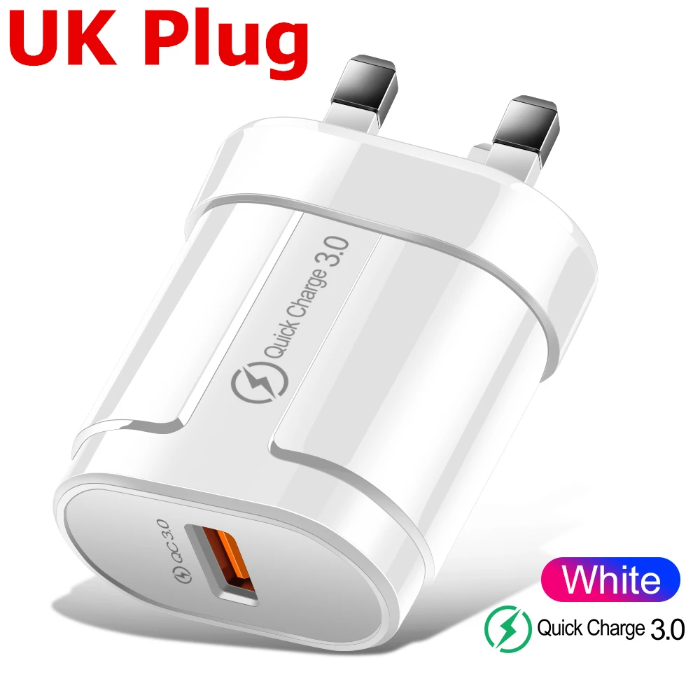 OLAF Быстрая зарядка QC3.0 USB США ЕС быстрое зарядное устройство Универсальное зарядное устройство для мобильного телефона настенное USB зарядное устройство адаптер для iPhone samsung Xiaomi - Plug Type: UK White