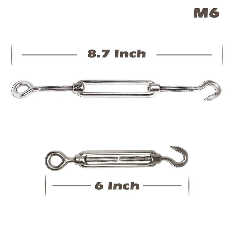 4-шт турникет/натяжение(глаз и крюк, M6), 16-шт 1/8 дюймов стальной трос зажим/зажим(M3), 8-шт нарезной(M3), набор из нержавеющей стали