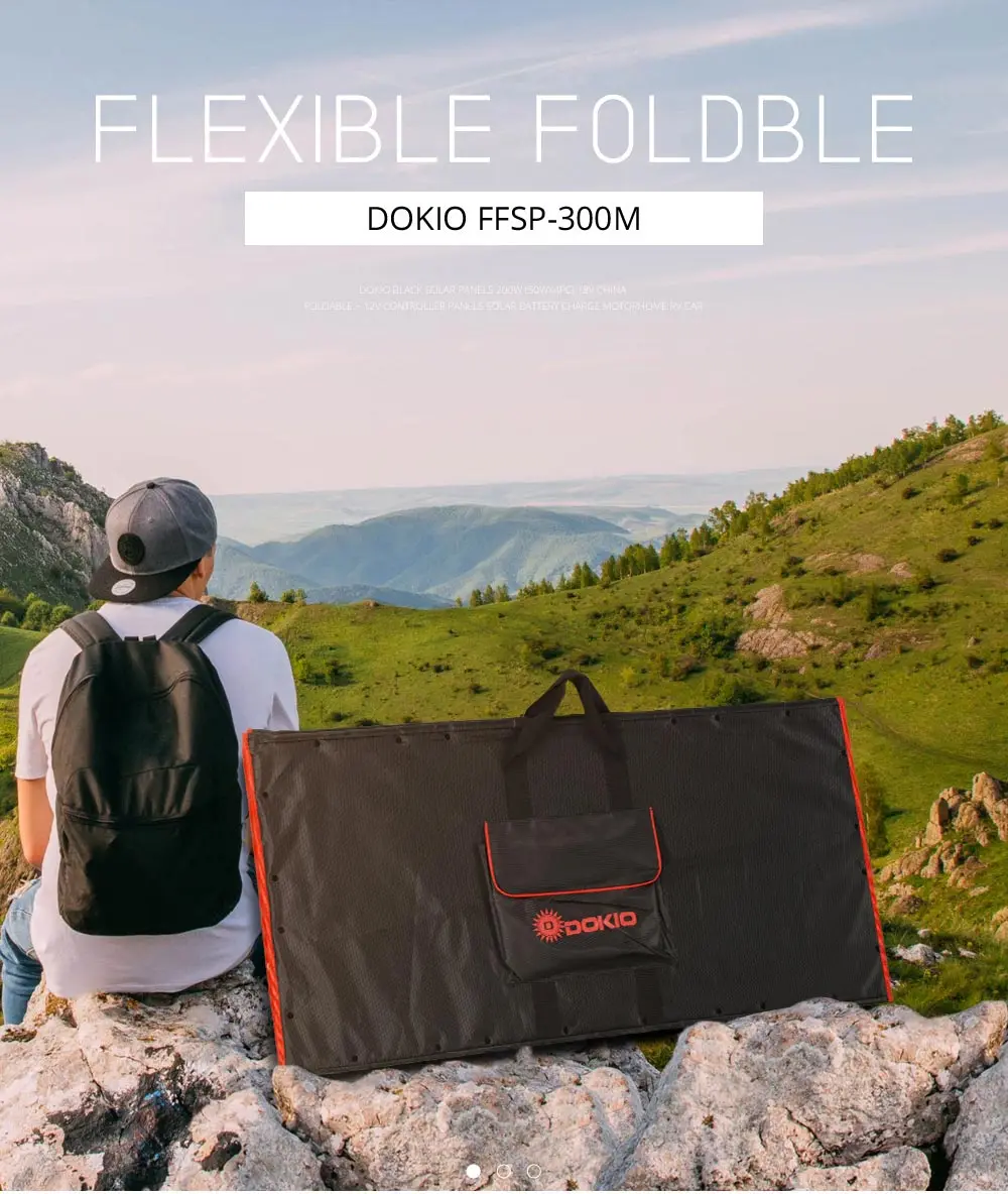 Dokio 900W/600W 12V Portable Foldable Solar Panel Kit