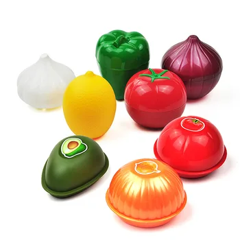

1pc Vegetable Shape Crisper Vegetable Container Kitchen Storage Container Onion Lemon Tomatoes Shaped Plastic Fresh Storage Box