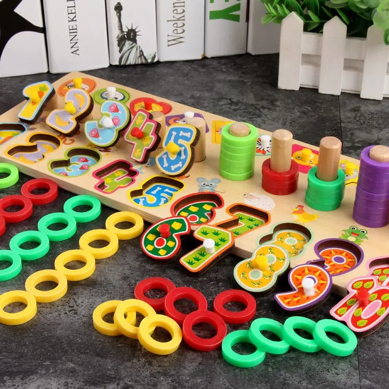 Детские деревянные игрушки материалы montessori учиться считать номера, соответствующие цифровой Форма матч раннего образования обучающая Математика игрушки