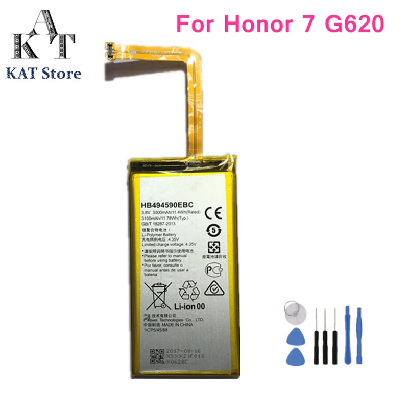 KAT HB494590EBC 3100mAh Phone Battery Replacement For Huawei Honor 7