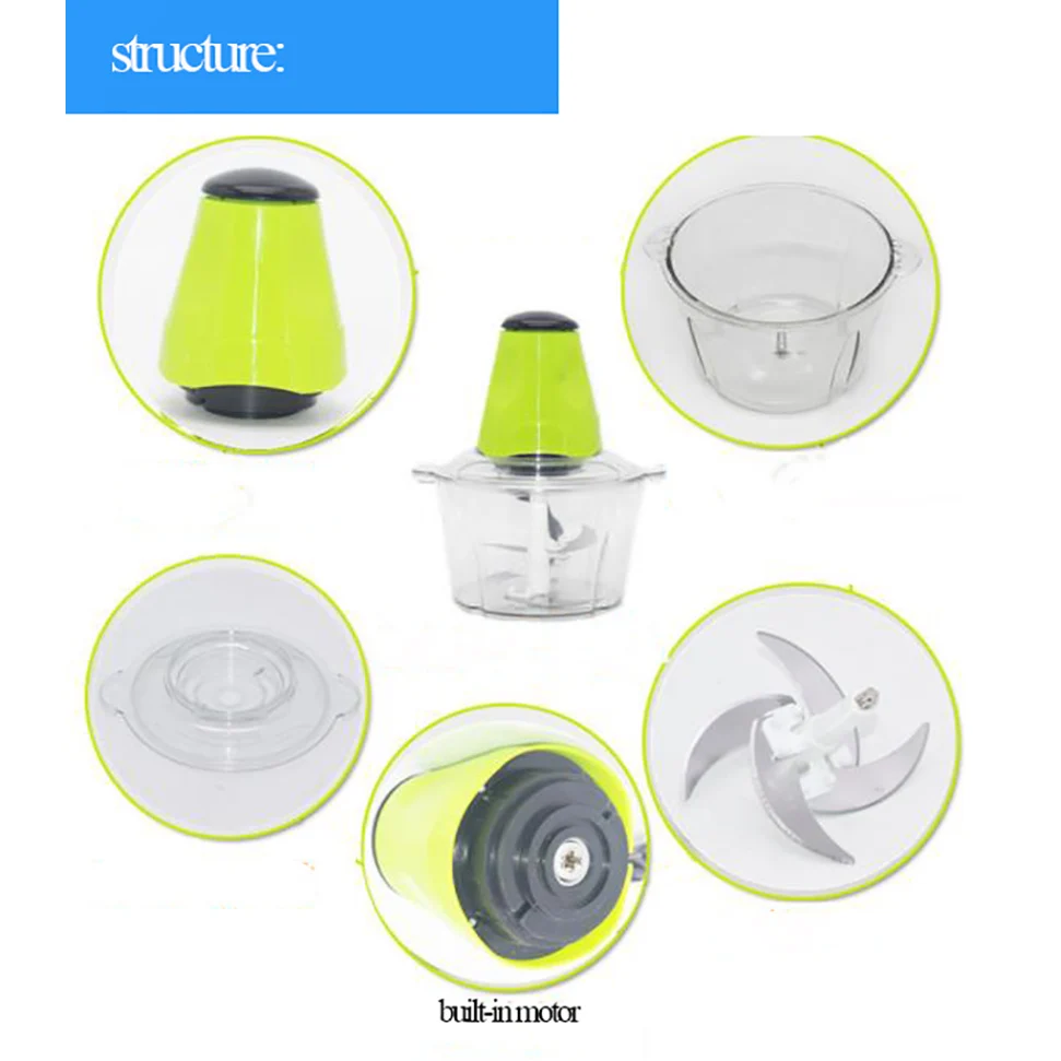 Powerful Kitchen Electric Meat Grinder Chopper, Food Fruit Vegetable Nuts Mincer/Meat Shredders Mixer/Egg Blender