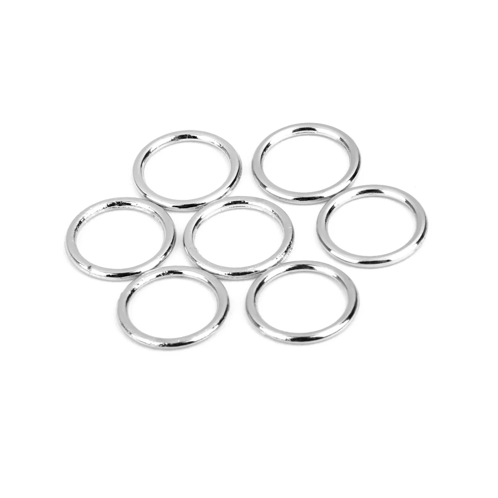 100 Pieces Bra Rings Sliders - Silver Lingerie Adjuster Rings Lingerie Sewing Buckles - 10mm Diameter