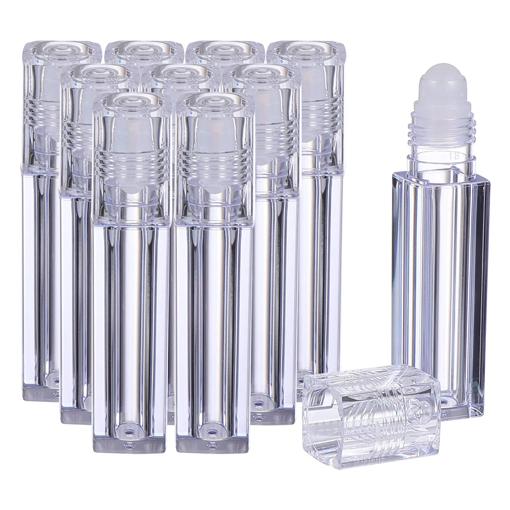 10Pcs/lot Roller Bottle For Essential Oils Plastic Roll On Empty Lipgloss Tube Containers Refillable Cosmetic | Красота и здоровье