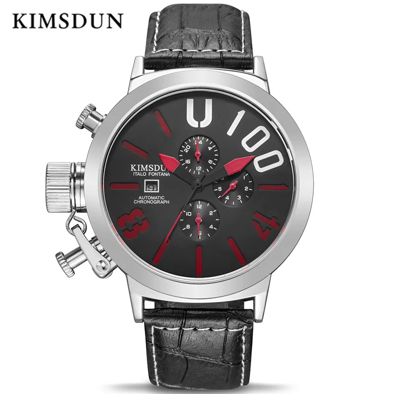 

Sports Men Automatic Mechanical Watch Mens Watches Top Brand Luxury Waterproof Complete Calendar Week Display Wristwatch KIMSDUN