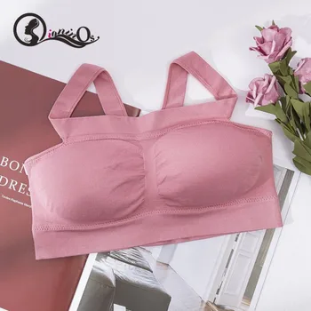 

New Fashion Casual Bra Women Tube Top Lingerie Solid Color Seamless Padded Lace Bras Wire Free Push Up Full Cup Female Underwear