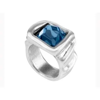 

Woman ring One Of50 plated with Swarovski blue rectangular