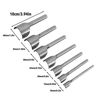 

7PCS / Set Leather Craft Tool Bow Punch Leather Tools Cut Craft Punch Belt End Cutter Sewing Tool (10 - 40mm)