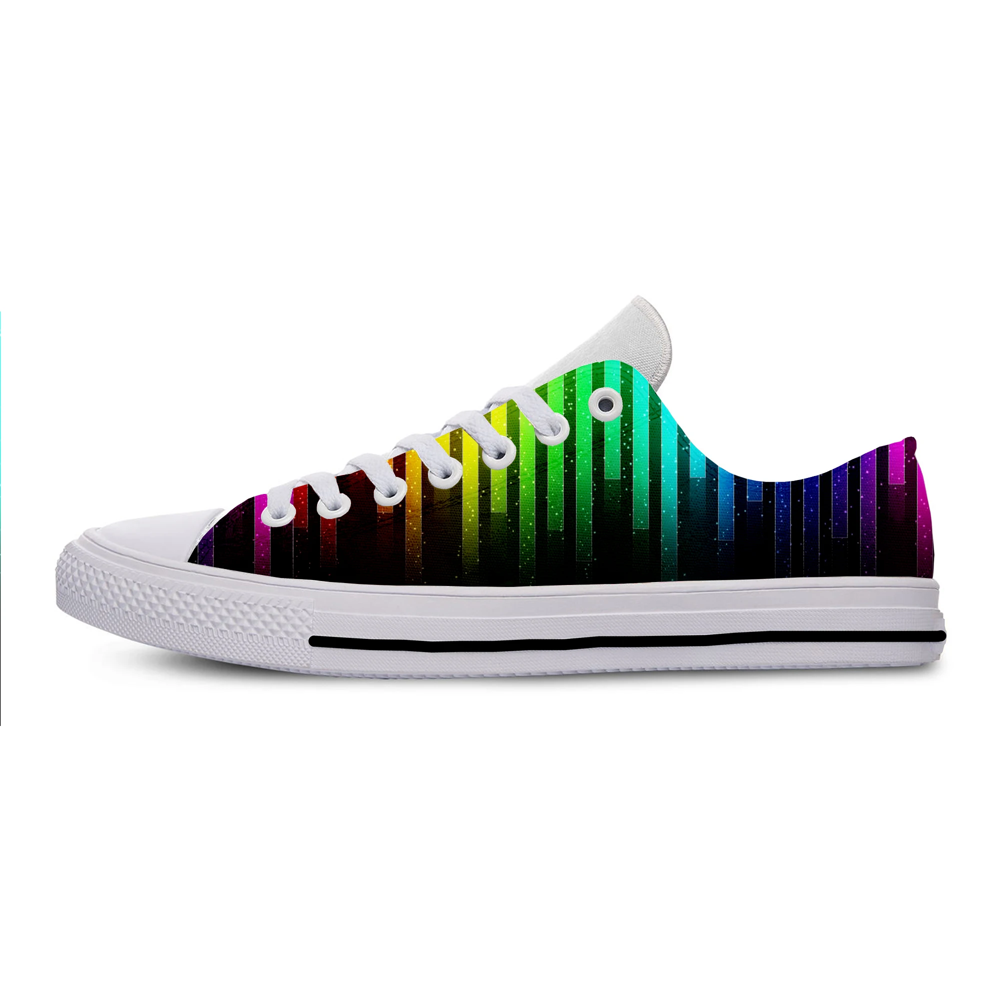 Hot Sales Colored Grid Men Women 3d Print Summer Casual Lightweight Shoes