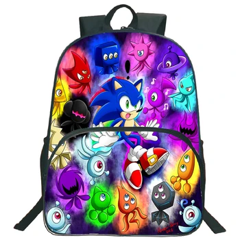 

High Quality Sonic and Pikachu Print Schoolbag Little Boy Girl Bookbag Kids Cartoon Anime Backpack Children Back to School Gift