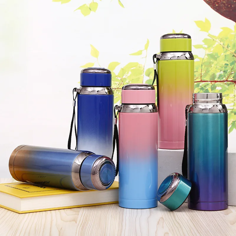 

Gradient Color Tumbler with Rope Handle 304 Stainless Steel Insulated Cup Outdoor Sports Portable Bottle Business Gift Glass