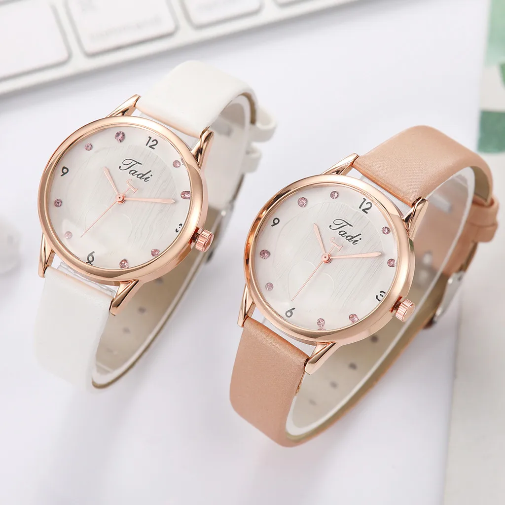 

2020 Saatleri Women Watch Simple Ladies' Leather Belt Fashion Diamond Watch Small Dial Casual Female Quartz Watch  