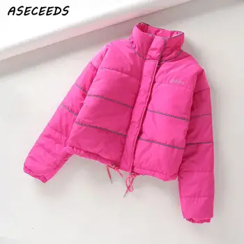 

2019 Fall jacket women designer vintage reflective jacket outerwears female korean kawaii pink bomber jacket punk streetwear