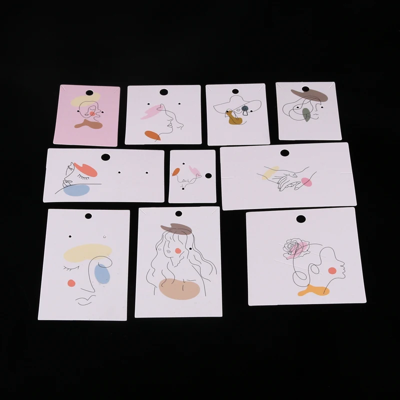 tarjeta colgante de horquilla con collar de perno de oreja pendiente tarjetas de papel de almacenamiento de exhibición de joyería Tarjetas de pendiente de 100 piezas 