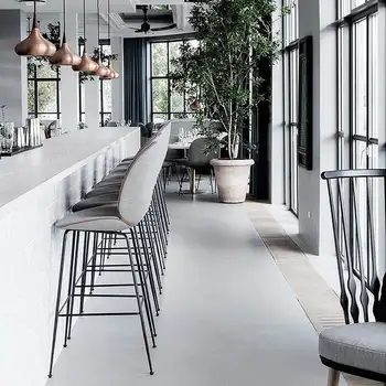 

Nordic Wrought Iron Bar Stool Home Indoor Backrest High Chair Bar Chair High Bar Bar Stool Leisure Bar Chair