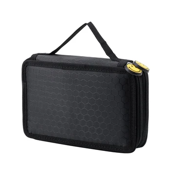 

High Capacity Holder Stationary Pencil Case Pen Box Storage Bag New, 2 Layers Black