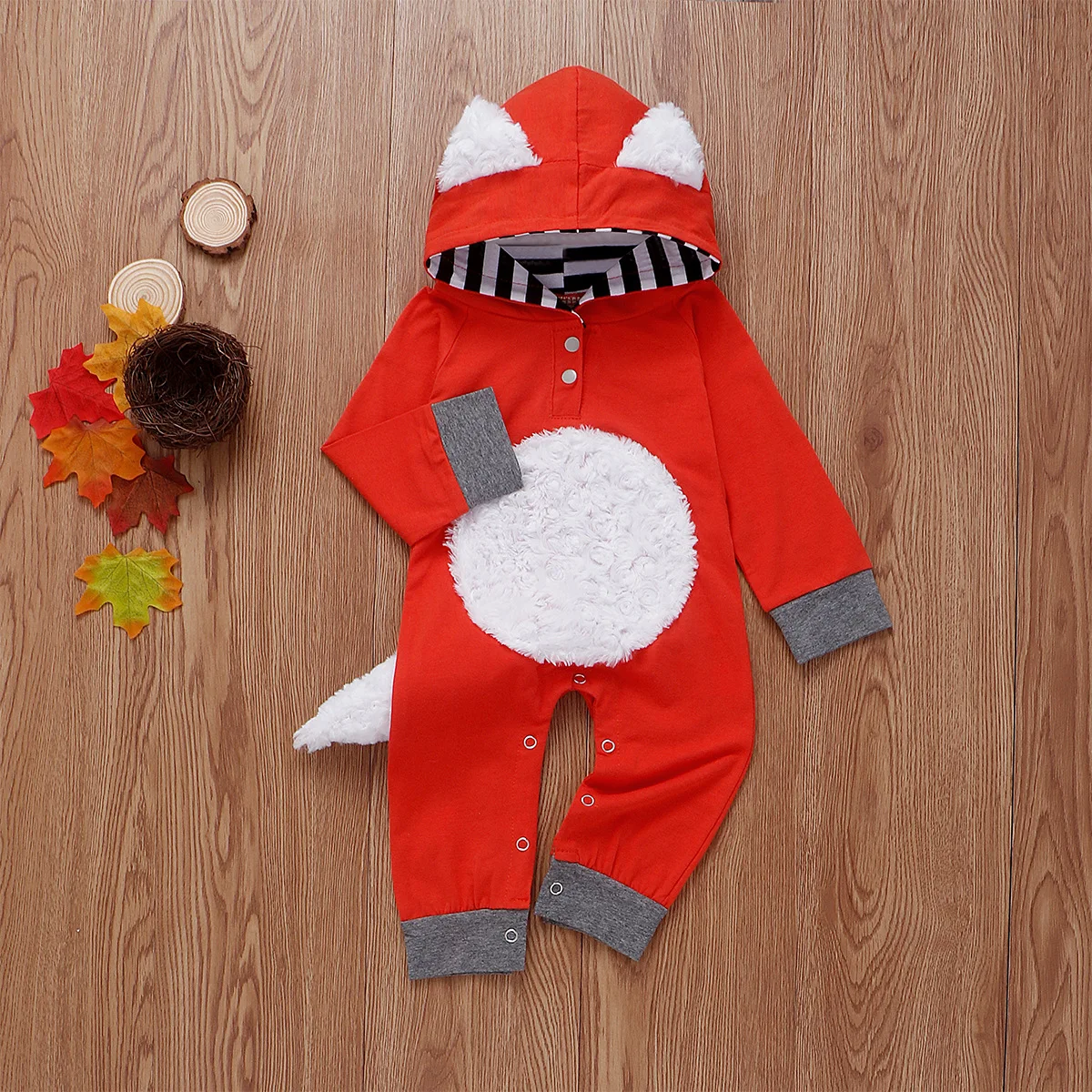Newborn Infant Baby Girls Boys 3D Cartoon Fox Hooded Romper Jumpsuit Outfits Clothes Hoodies Kids baby costume mameluco bebe - Image 4