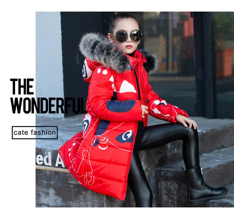 Kids Winter Jacket For Girls 2019 Fashion Brand Girl Down Jacket Warm Child Down Parkas Coat 4 5 6 7 8 9 10 11 12 13 14 Years