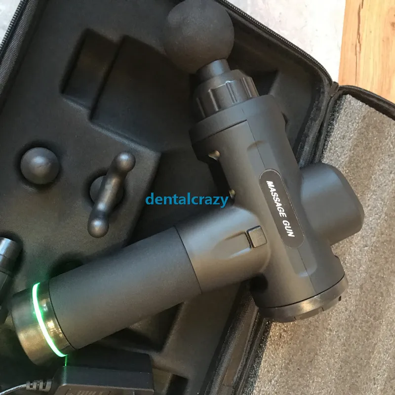 AU Plug-Black Массажный пистолет 2500 мА/ч, 4 головки, массажер для мышечной ткани, терапия, пистолет после занятий спортом, массажер для мышечной боли, ЖК-дисплей, сенсорный экран, режим - Цвет: AU Plug-Black