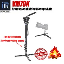 INNOREL VM70K профессиональный видео монопод Комплект с жидкой головкой и съемный штатив база для DSLR телескопическая камера видеокамеры
