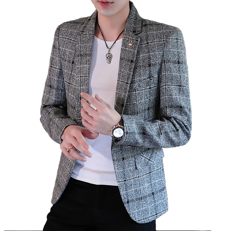 

2020 Spring And Autumn Mens New Luxury Fashion Personality One button Suit Fit Leisure Comfort British Fashion Youth Blazer Coat