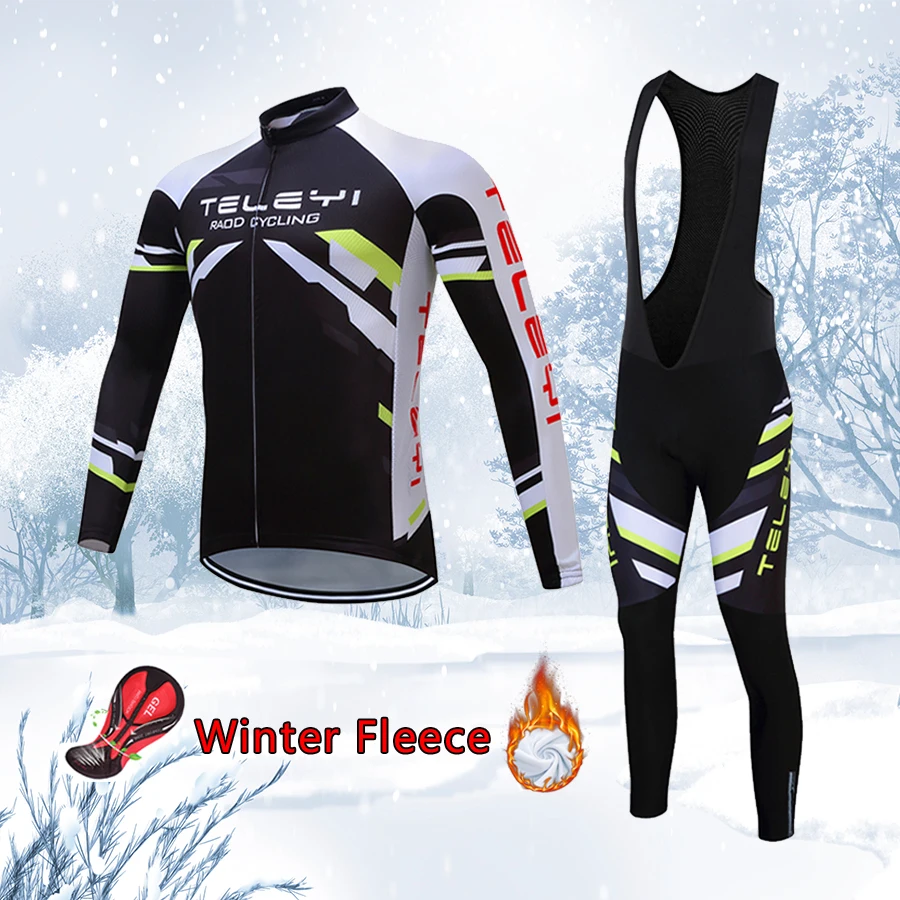 Профессиональная одежда для велосипеда зимний комплект для мужчин термо флис Велоспорт Джерси Мужской велосипедный комбинезон командный Костюм mtb велосипедная одежда теплое платье