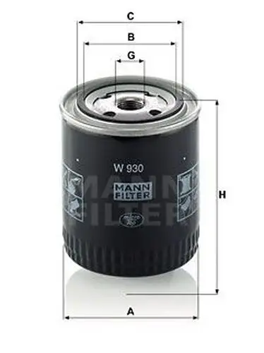 Oil filter MANN-FILTER W930