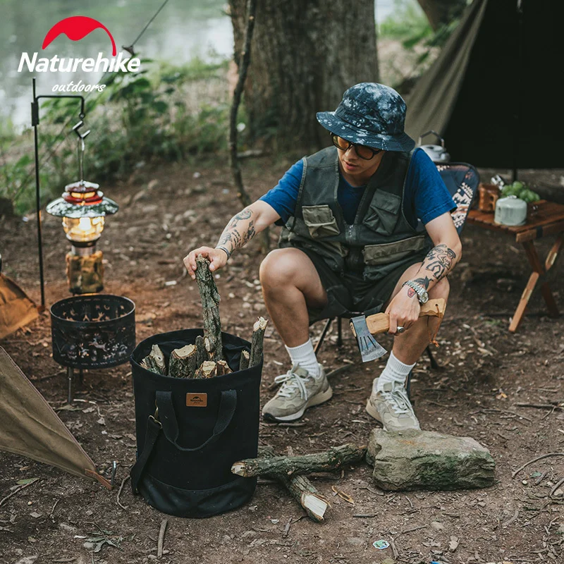 Naturehike Outdoor Firewood Bucket Storage Bag Waterproof Sundries Bag Tear-resistant Firewood Storage Camping Accessory