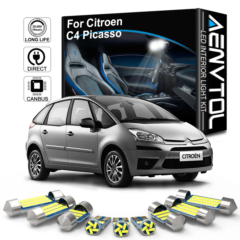 Aenvtol Lampada Interna A Led Per Auto Canbus Per Citroen C4 Picasso Grand Picasso 2007 2008 2009 2011 2013 2014 2016 2017 2018 2020