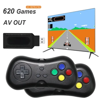 

TV Video Game Console USB Wireless Handheld Build In 620 Classic 8 Bit Game mini Console Dual Gamepad AV Output
