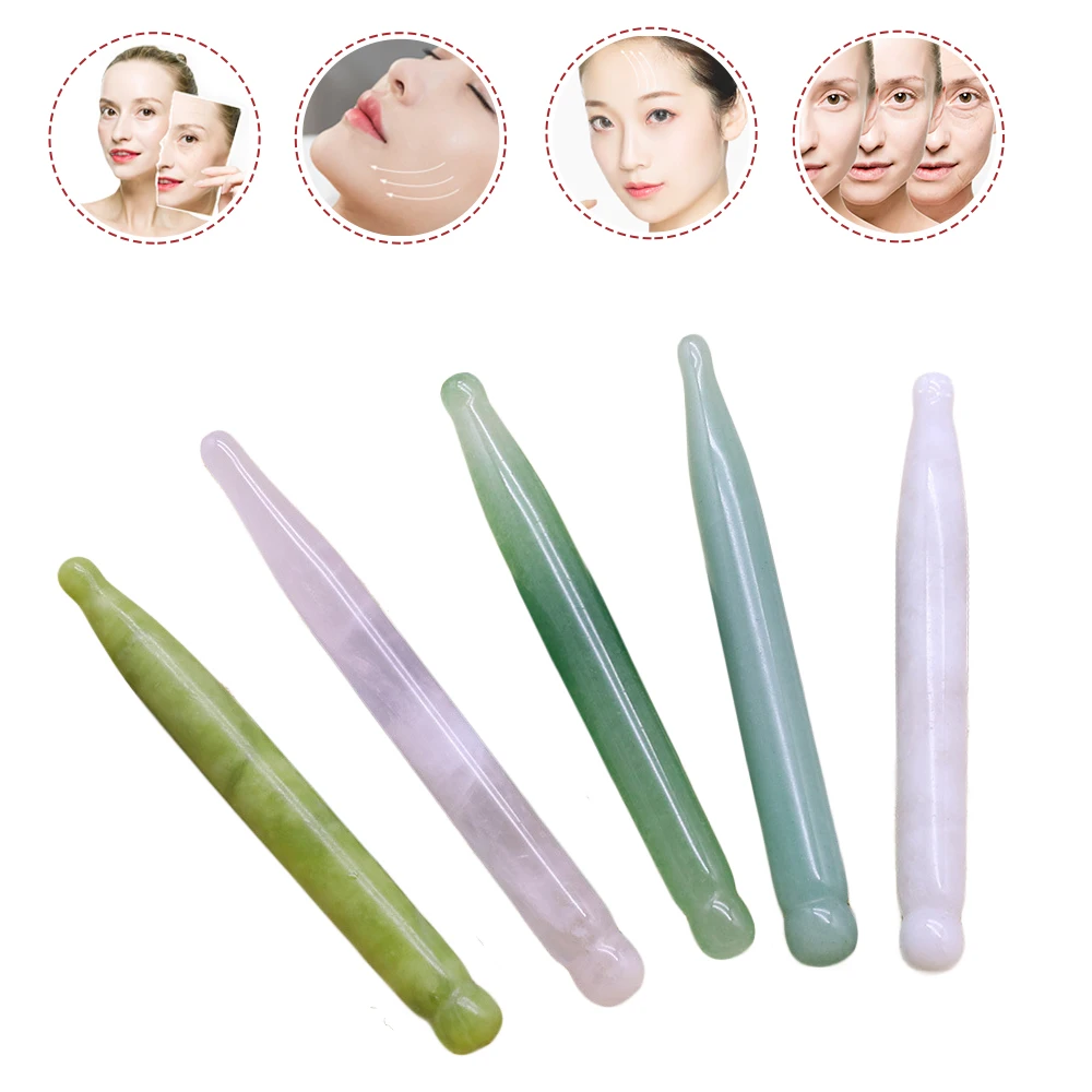 

Natural Jade Stone Gua Sha Facial Massage Acupunctur Point Pen Chinese Medicine Guasha Beauty Messager Stick Tool