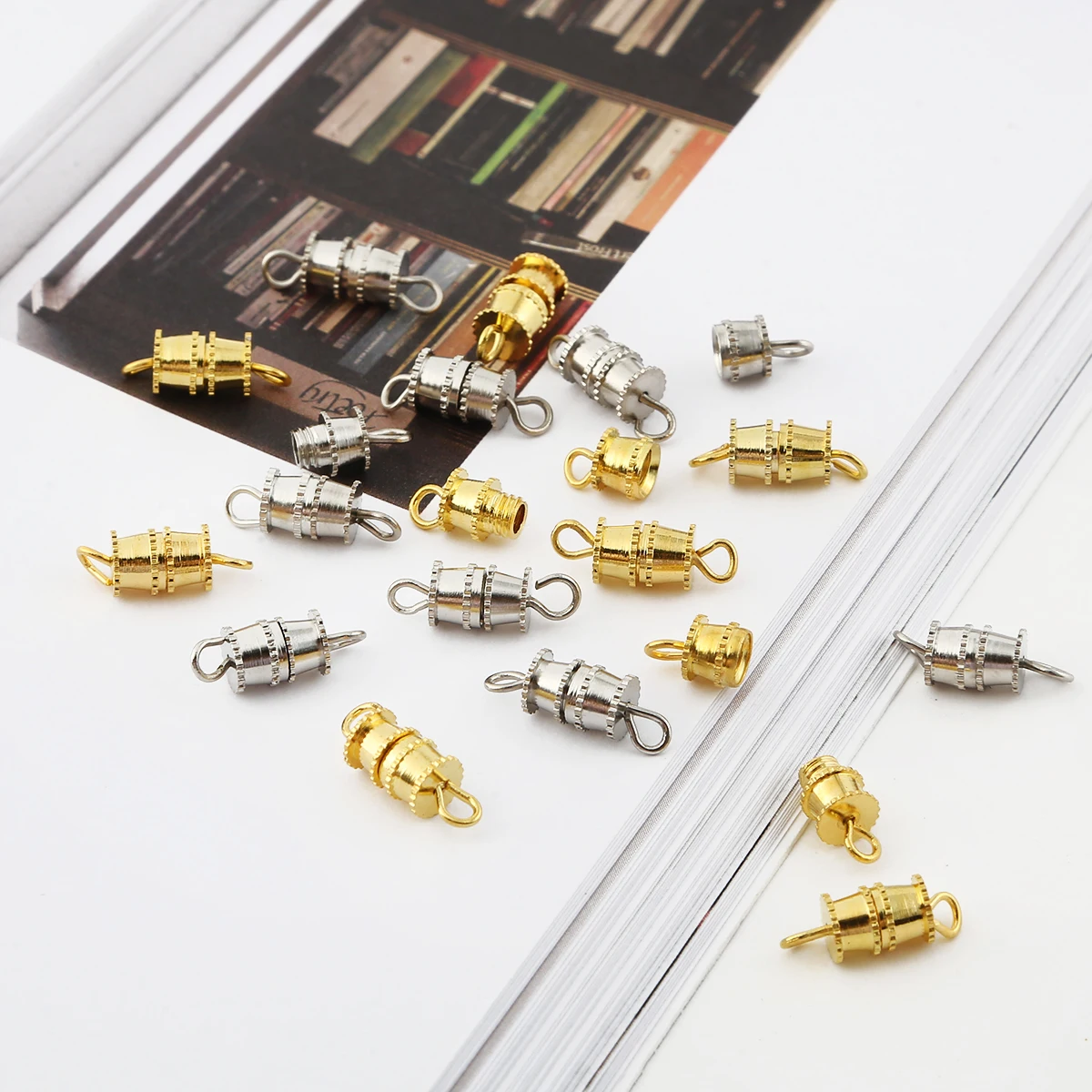 

New 10Pcs 4x7/5x7mm Copper Metal barrel clasps Screw Clasp Buckle Suit for Necklace Bracelet Craft For DIY Jewelry Finding