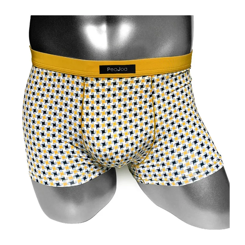 Fashion  Super Sexy Men's Underwear Ice Silk  Dot Boxer Medium Waist Underpants Shorts High Quality