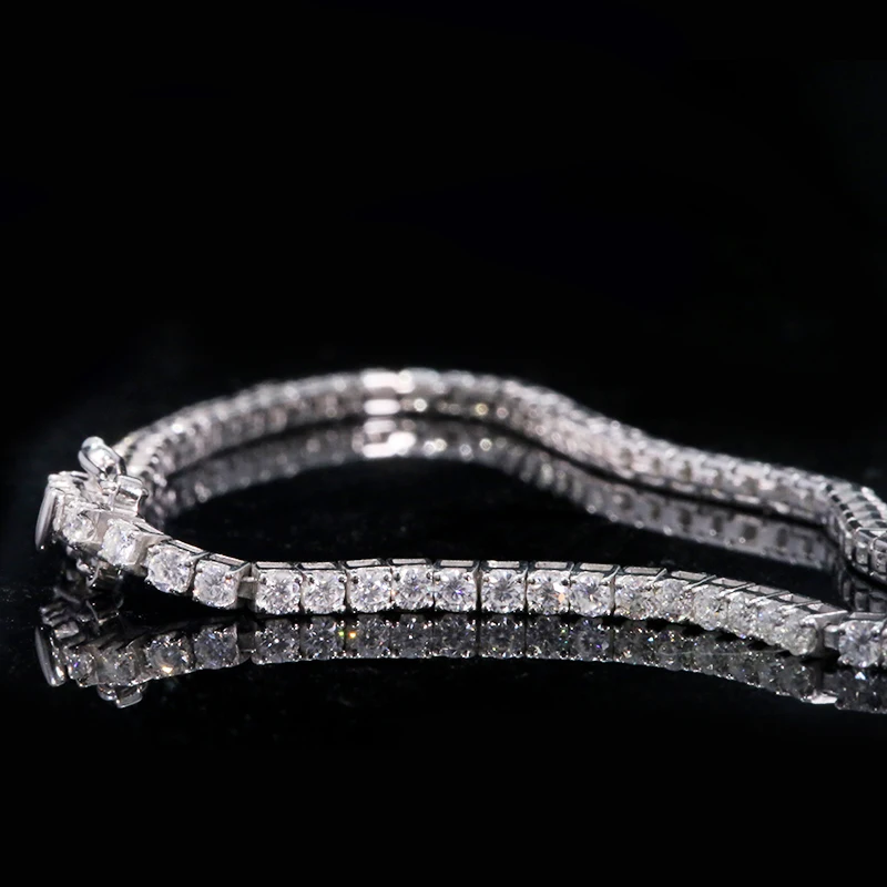 AEAW Solid 14K белое золото DF 3 мм Moissanite лабораторный алмаз свадебный ободок браслет для женщин день рождения ювелирные изделия подарок