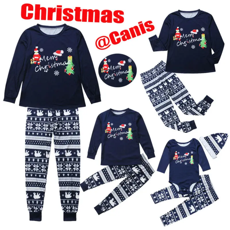 

UK Christmas Family Matching Pajamas PJs Set Dad Mum Kids Baby Xmas Sleepwear