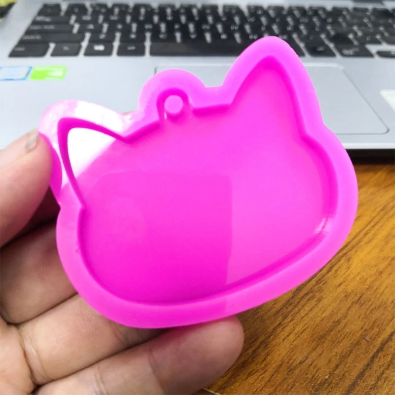

1 Pc Crystal Epoxy Resin Mold Cat Head Keychain Casting Silicone Mould DIY Crafts Jewelry Making Tools