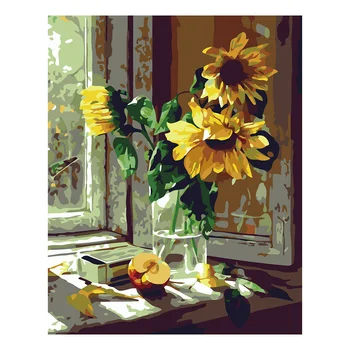 

Paint By Numbers Kits For Adults Arylic Painting By Number On Canvas DIY Flowers