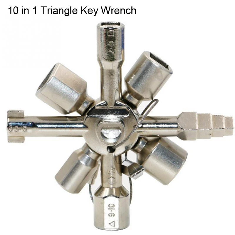 

10 In 1 Multi-Function Tool Universal Socket Wrench Electrical Cabinet Square Wrench Elevator Triangle Key Lock Cupboard Box