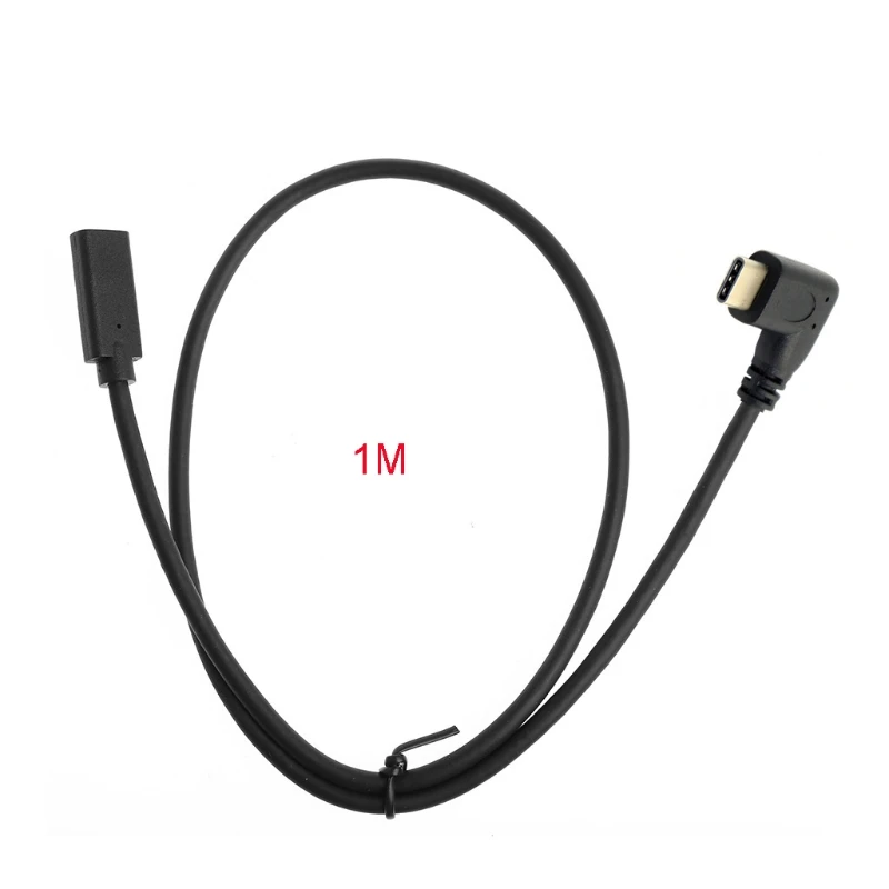 90 градусов прямой угол USB 3,1 type C папа-мама удлинитель для передачи данных 1 м LX9A - Цвет: Черный
