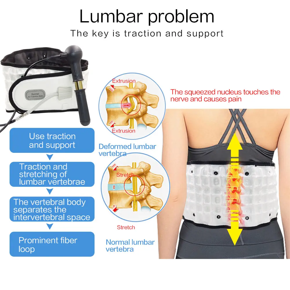 Спинномозговой массажер бандаж поддержки пояса для физиотерапии декомпрессии боли в спине нижний Поясничный поддержка поясной боли в