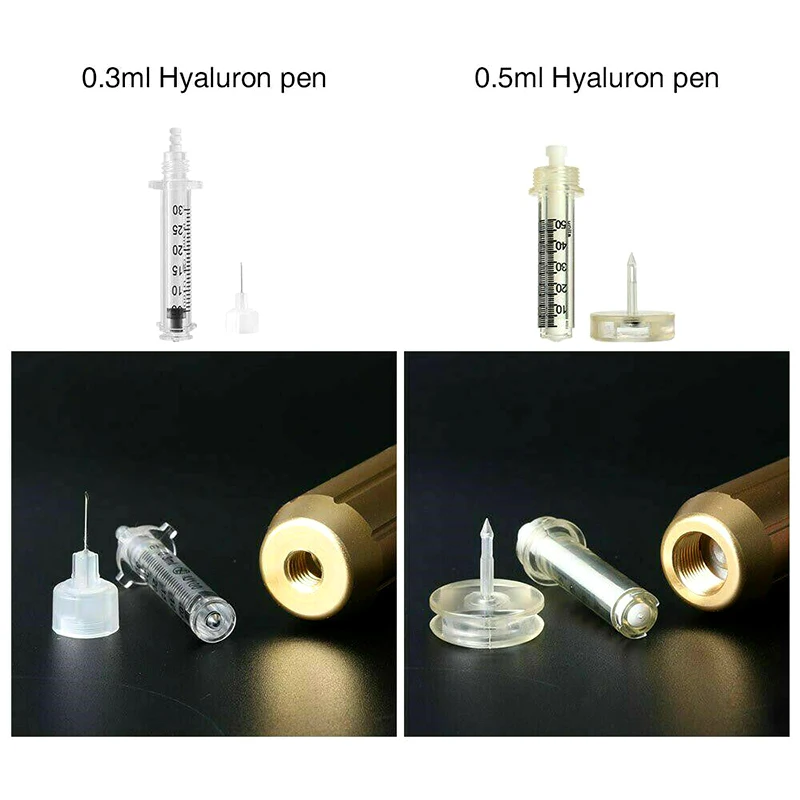 Noninvasive Nebulizer Disposable 0.3ML Syringe Ampoule Head Needle For Hyaluron Pen Meso Injection Gun Anti-wrinkle Lip Filling