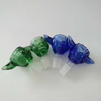 

1PCS Green/Blue 14mm Male Slide Glass Bowl Yoda Master For Water Hookah Accessories