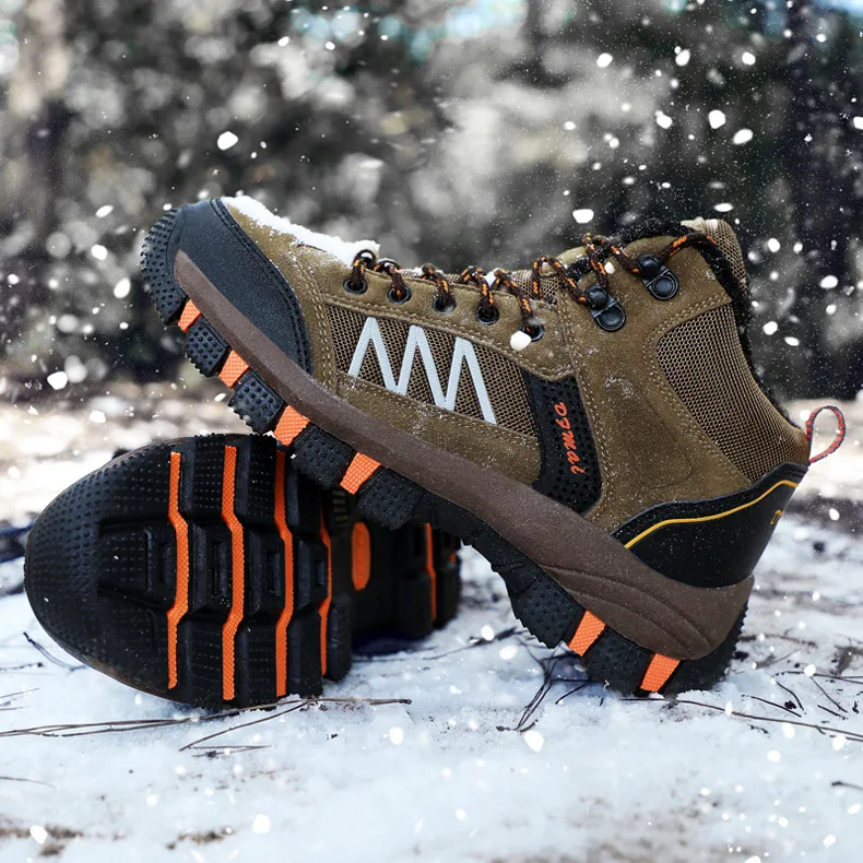 秋冬户外加绒保暖登山鞋男