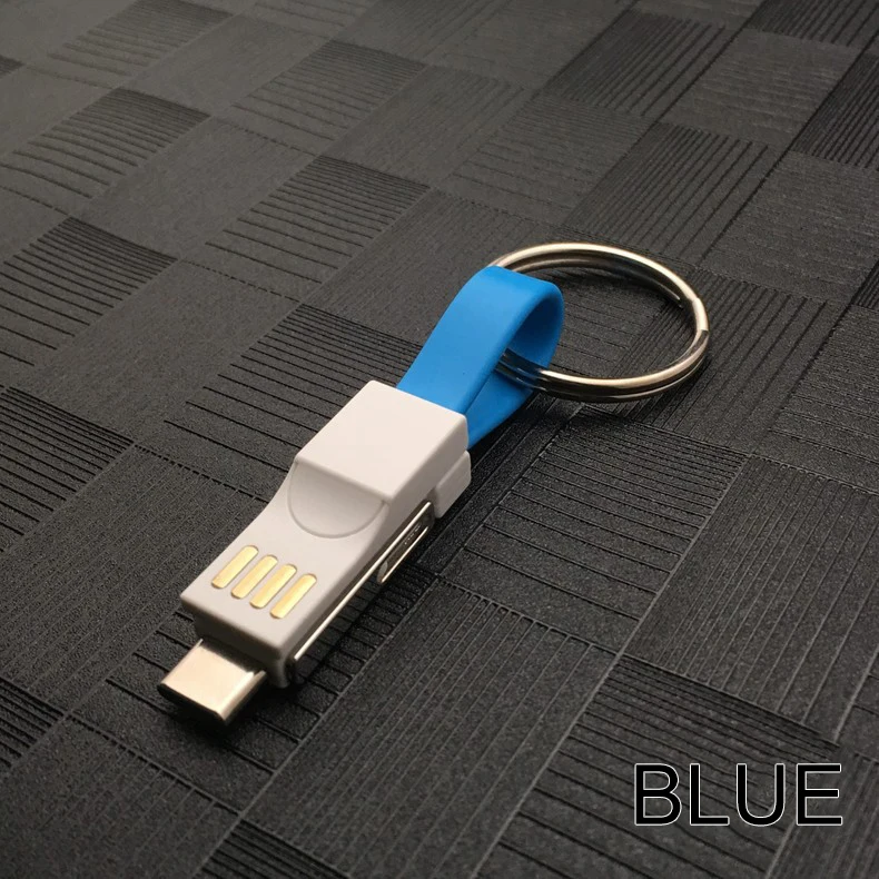 3 в 1 USB кабель Портативный Micro usb type C шнур для samsung для huawei 3A мини брелок USB зарядное устройство Шнур телефон кабели для зарядки - Цвет: 3in1 Cable