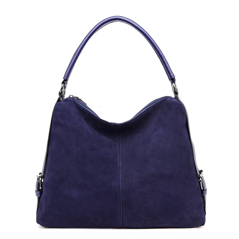 Navy Blue Натуральная замша, кожа, женская сумка через плечо, Женская Повседневная сумка, сумка-мессенджер, сумки с верхней ручкой для женщин, хорошее качество - Цвет: Navy Blue