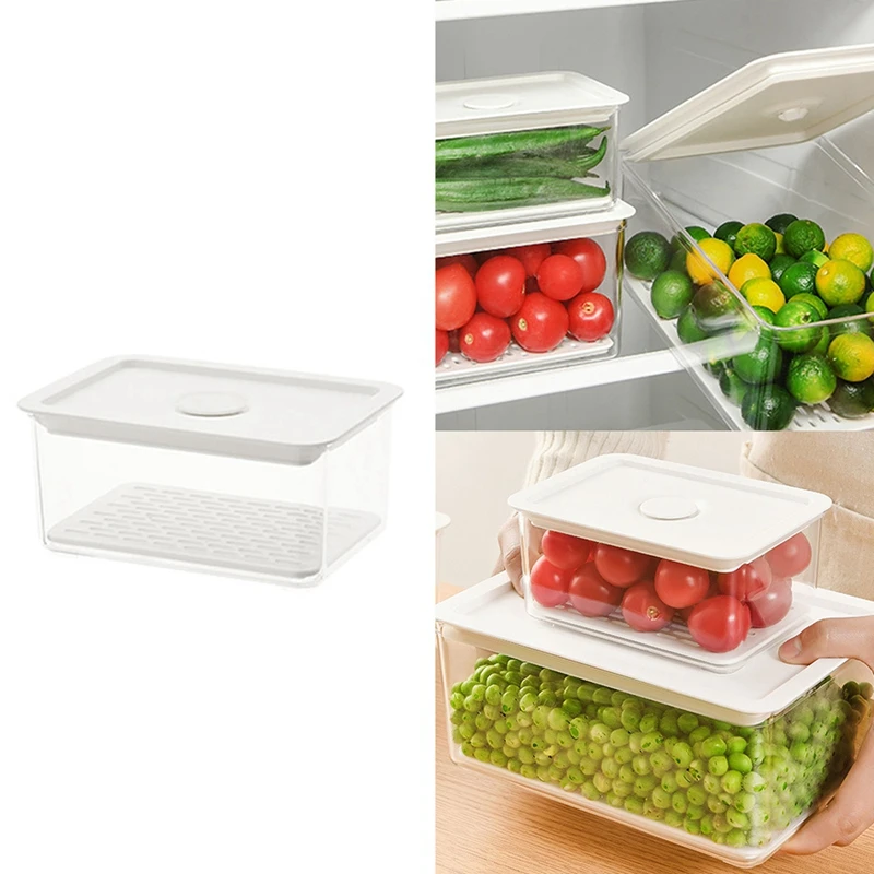 Drain Fresh Keeping Box With Ventilation Hole Refrigerator Storage Box