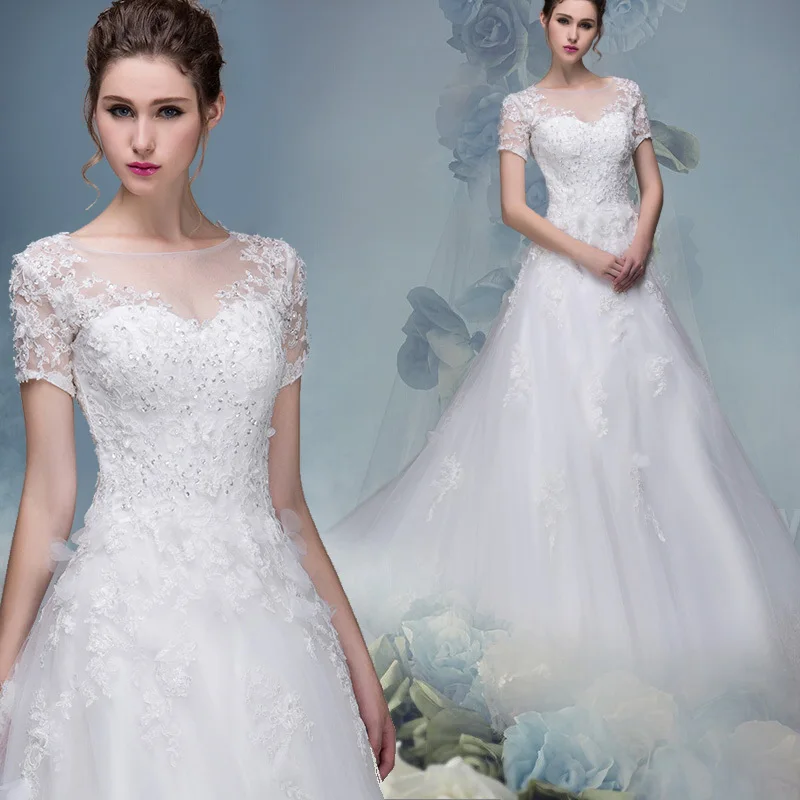 Свадебное платье, винтажное свадебное платье с коротким рукавом casamento vestido de noiva, Новое поступление, платья для матери невесты с цветочной аппликацией